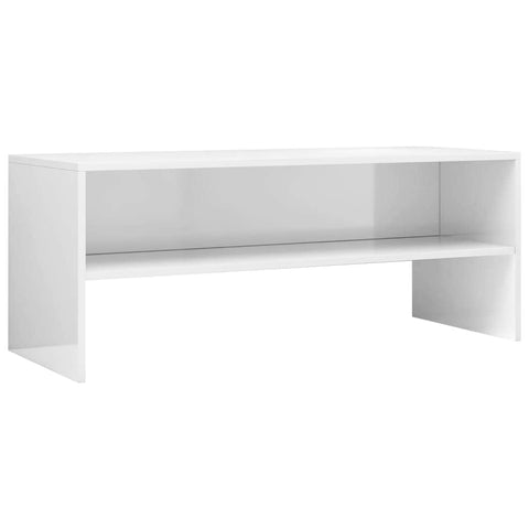 TV Cabinet High Gloss  White Chipboard