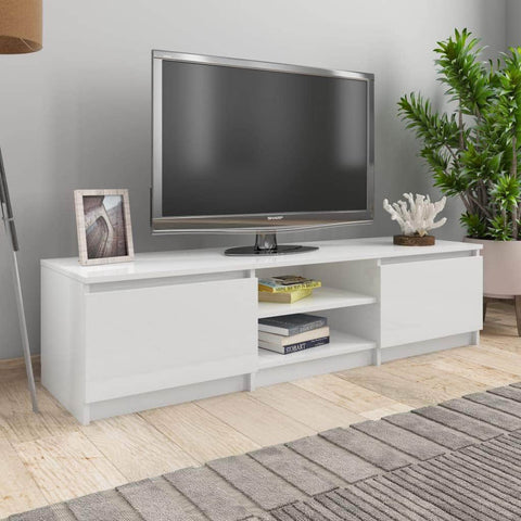 TV Cabinet High Gloss White, Chipboard