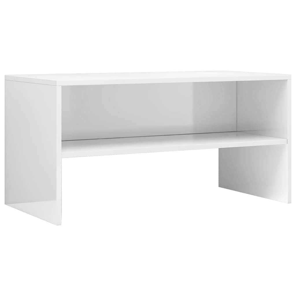 TV Cabinet  High Gloss White Chipboard