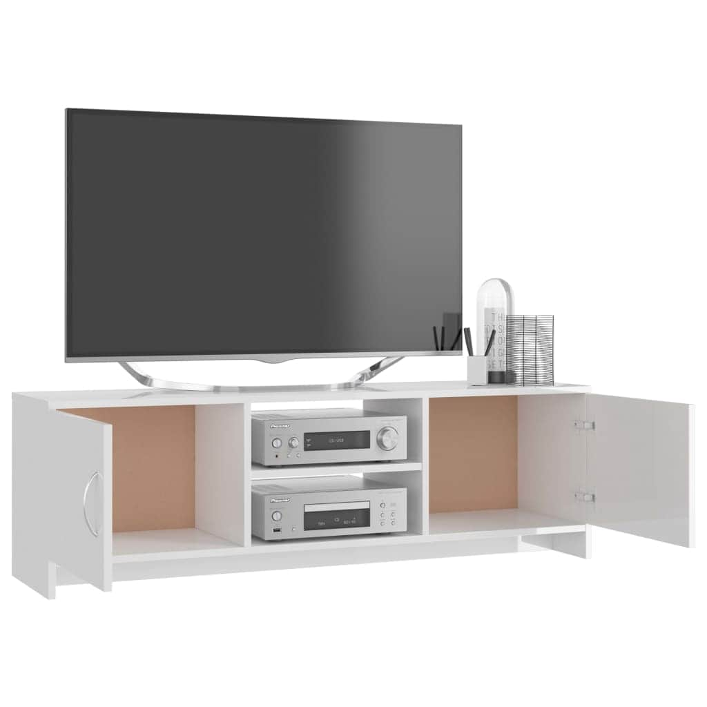 TV Cabinet High Gloss White - Chipboard