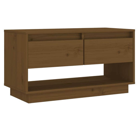 TV Cabinet Honey Brown Solid Pine Wood