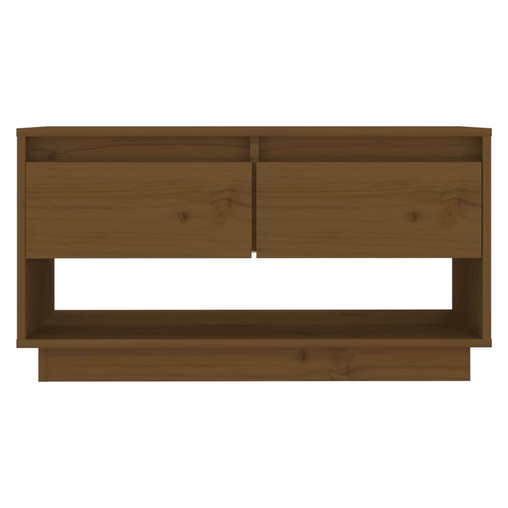 TV Cabinet Honey Brown Solid Pine Wood