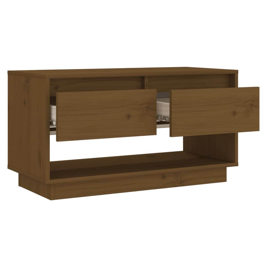 TV Cabinet Honey Brown Solid Pine Wood