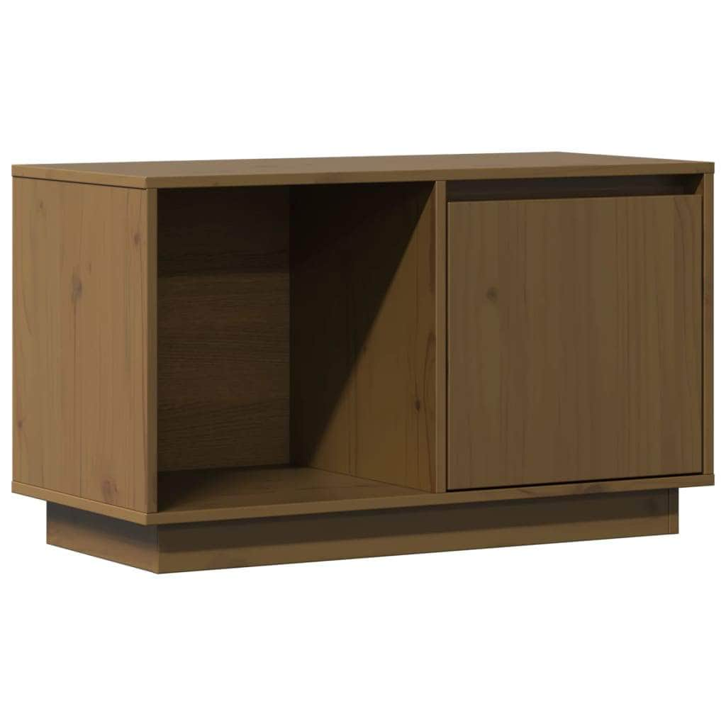 TV Cabinet Honey Brown Solid Wood Pine