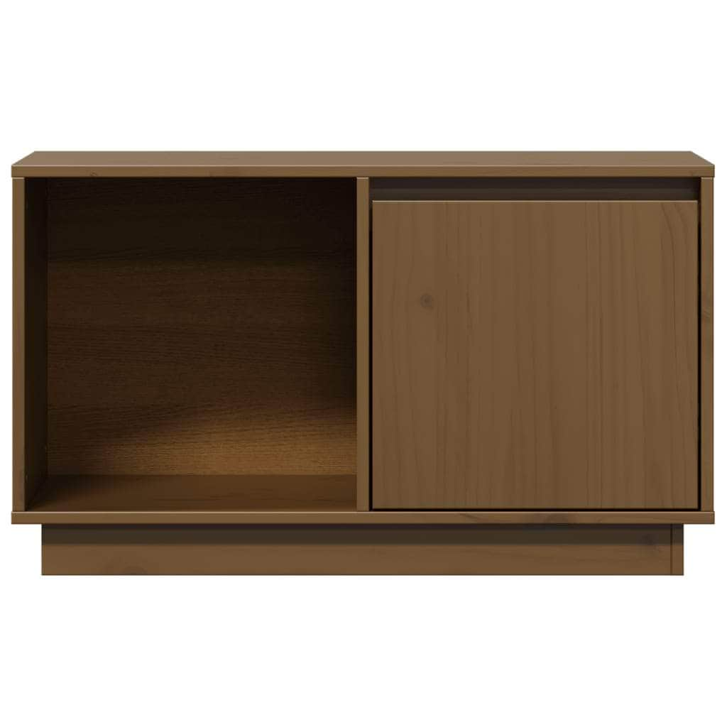 TV Cabinet Honey Brown Solid Wood Pine