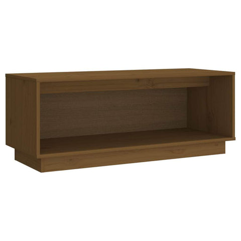 TV Cabinet Honey Brown Solid Wood Pine