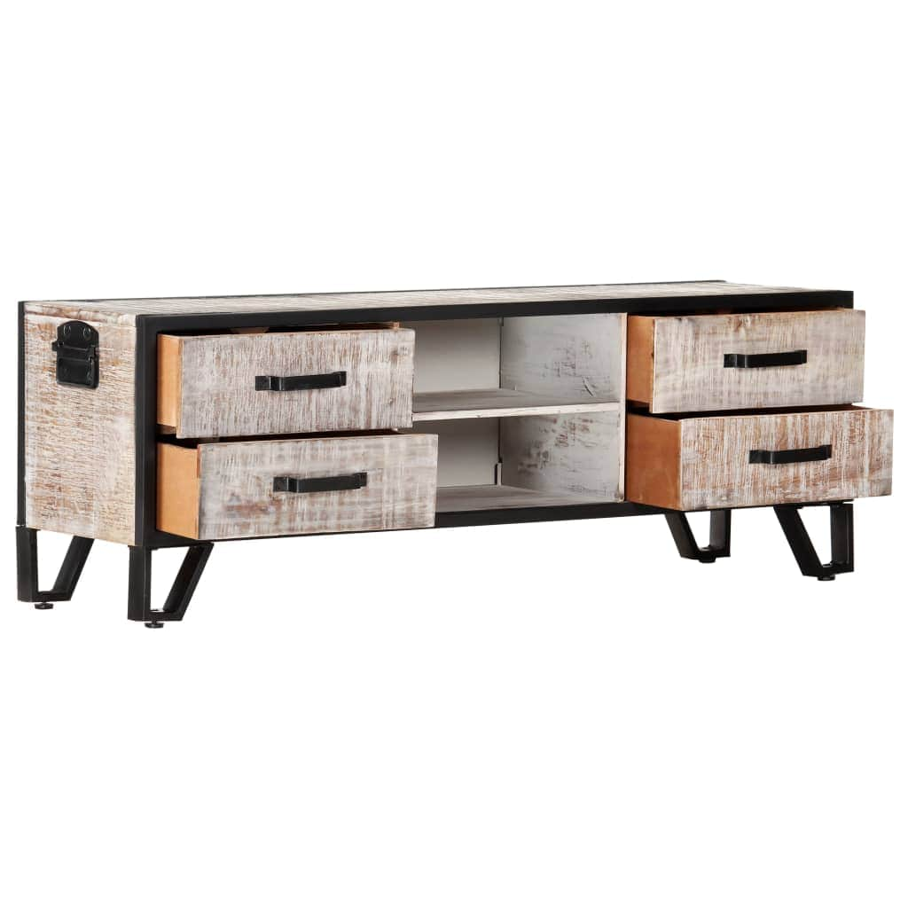 TV Cabinet Solid Acacia Wood Grey