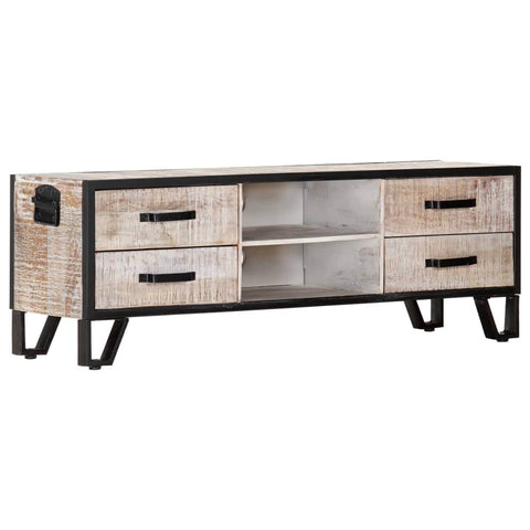 TV Cabinet Solid Acacia Wood Grey