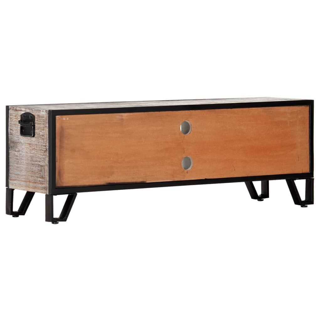 TV Cabinet Solid Acacia Wood Grey