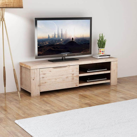 Tv Cabinet Solid Brushed Acacia Wood