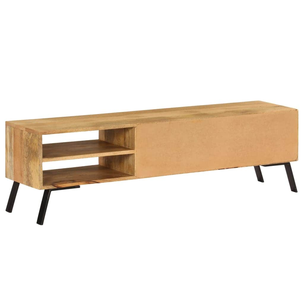 TV Cabinet Solid Mango Wood, Steel