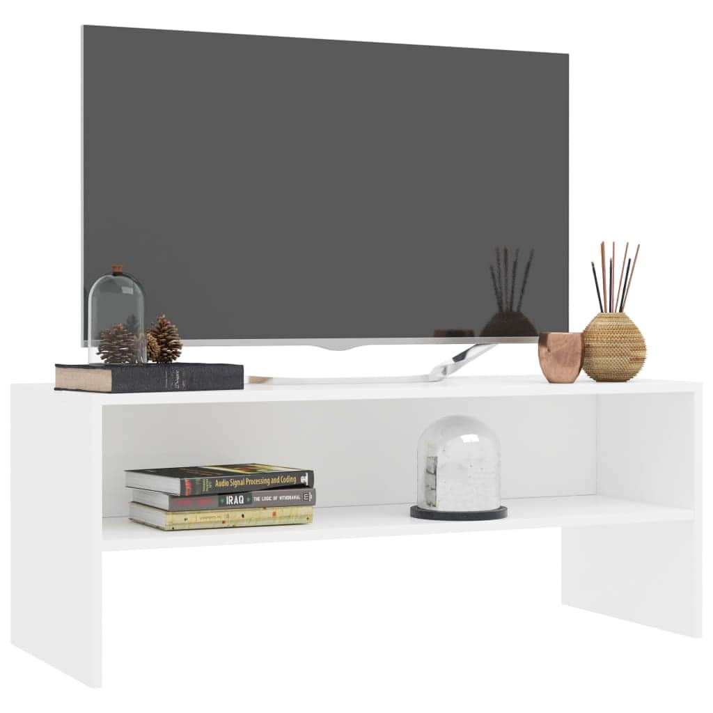 TV Cabinet  White Chipboard