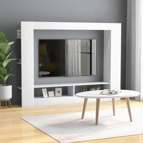 TV Cabinet  White  Chipboard