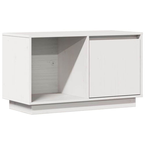 TV Cabinet White Solid Wood Pine