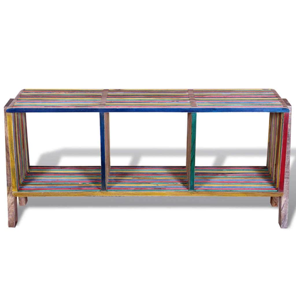 Tv Cabinet With 3 Shelves Stackable Reclaimed Teak Colourful