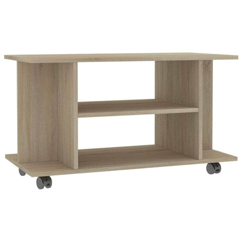 TV Cabinet with Castors  Sonoma Oak Chipboard