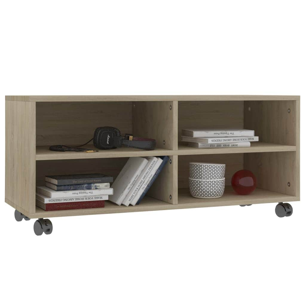 TV Cabinet with Castors Sonoma Oak Chipboard