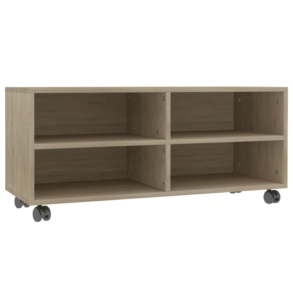 TV Cabinet with Castors Sonoma Oak Chipboard