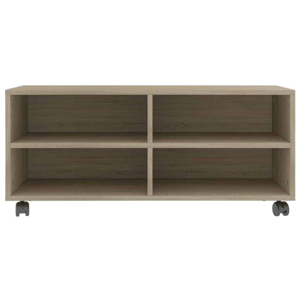 TV Cabinet with Castors Sonoma Oak Chipboard