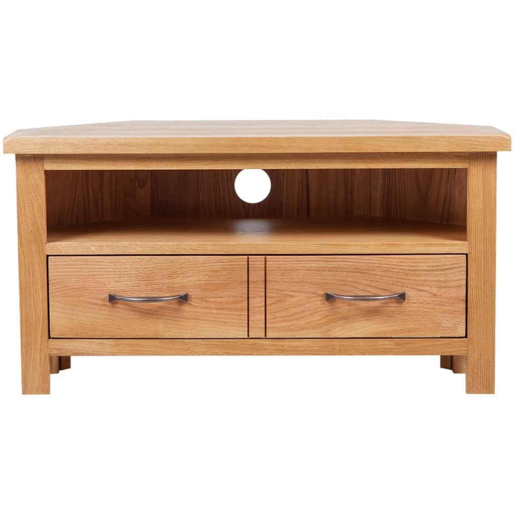 TV Cabinet with Drawer Solid Oak Wood