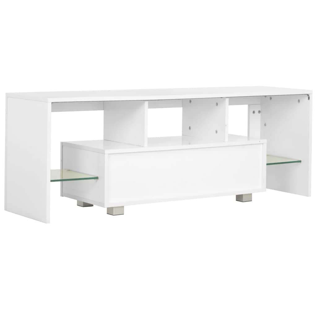 TV Cabinet with LED Lights High Gloss White