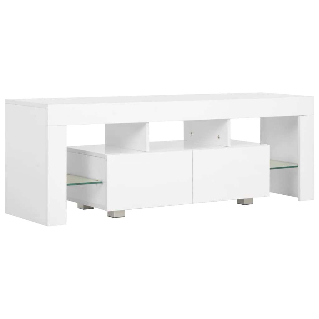 TV Cabinet with LED Lights High Gloss White