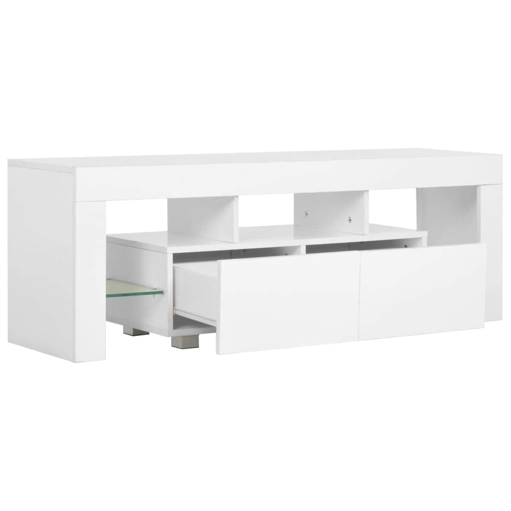 TV Cabinet with LED Lights High Gloss White