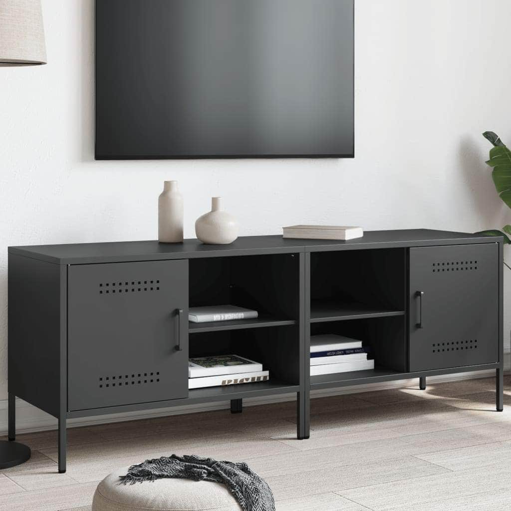 TV Cabinets 2 pcs Black Steel