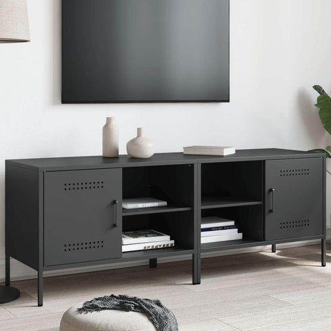 TV Cabinets 2 pcs Black Steel