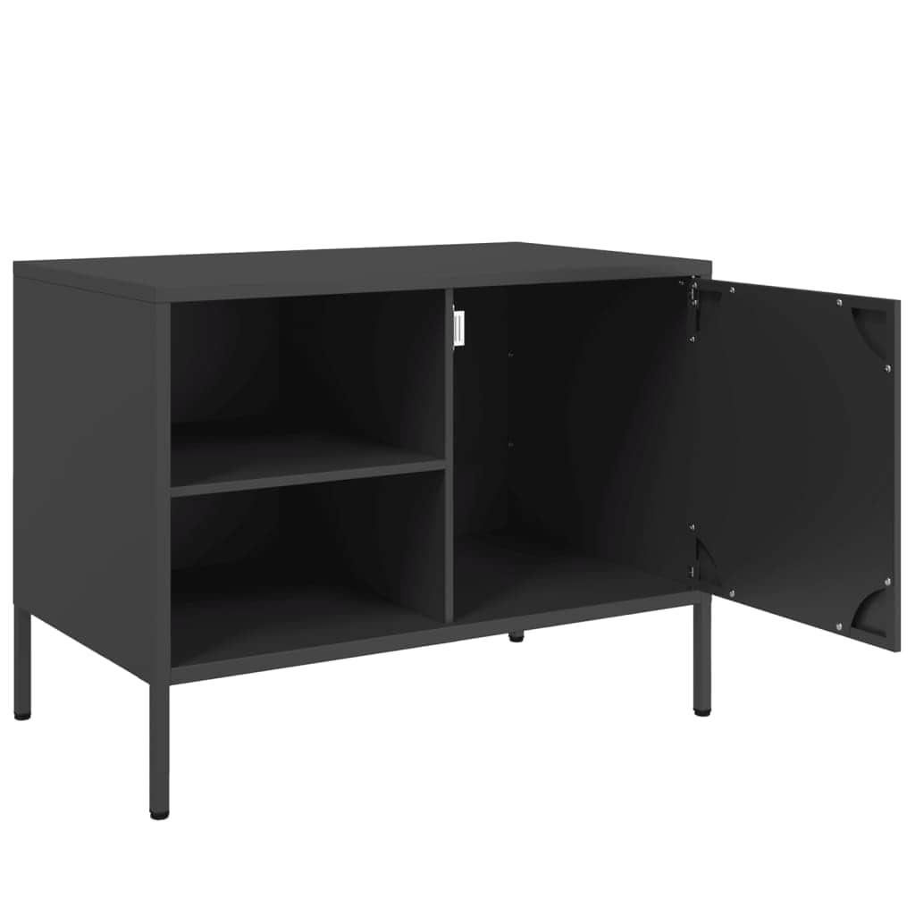 TV Cabinets 2 pcs Black Steel