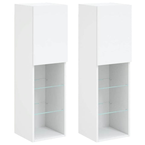 TV Cabinets with LED Lights 2 pcs White