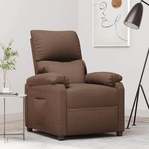 TV Recliner Brown Fabric