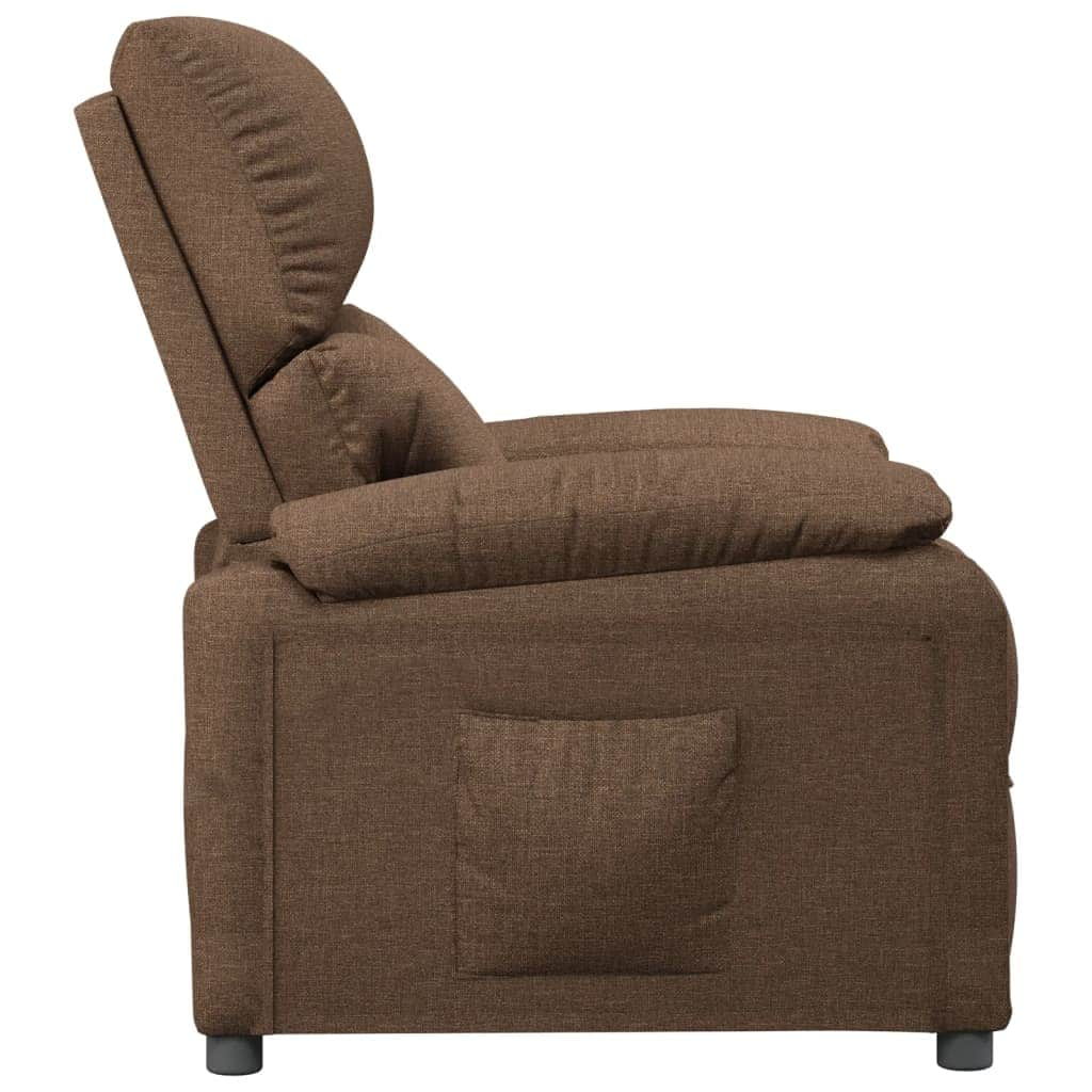 TV Recliner Brown Fabric