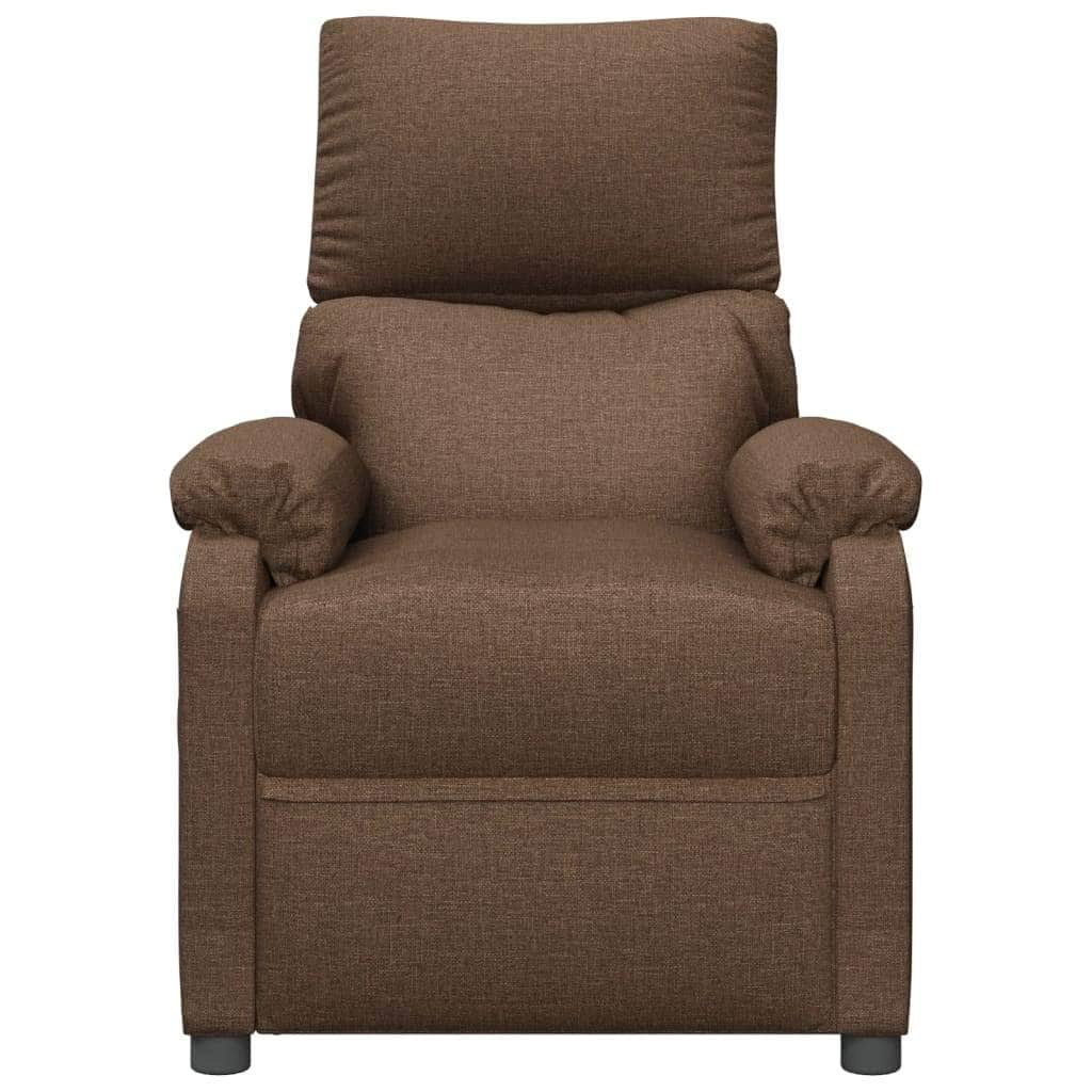 TV Recliner Brown Fabric