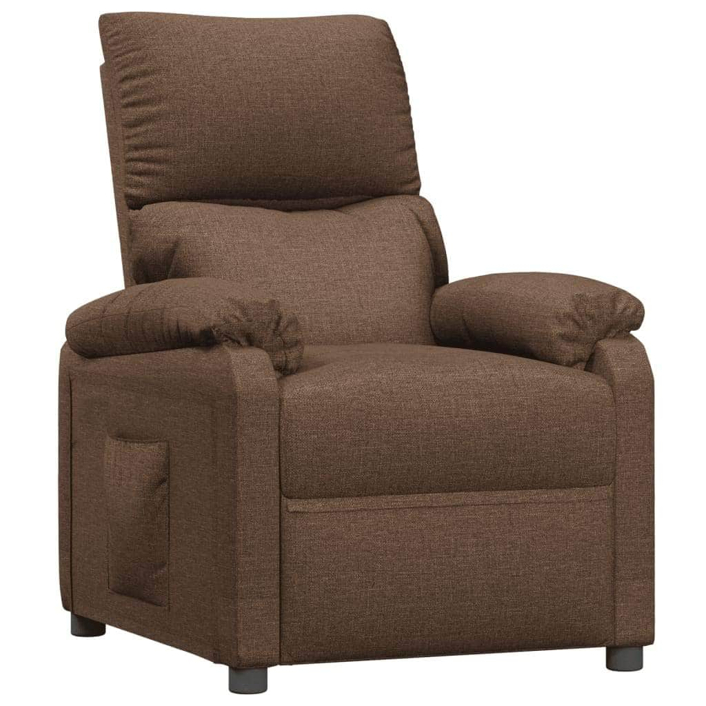 TV Recliner Brown Fabric