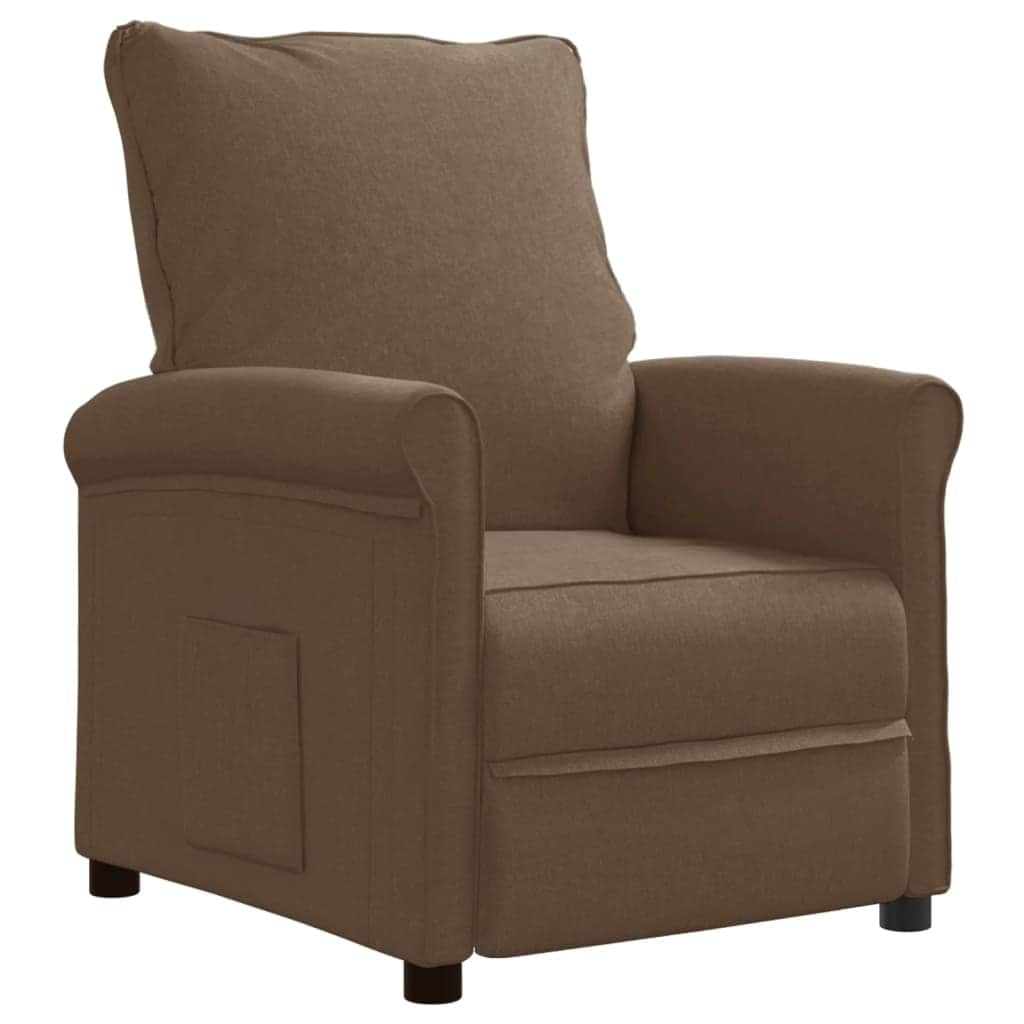 TV Recliner Chair Brown Fabric