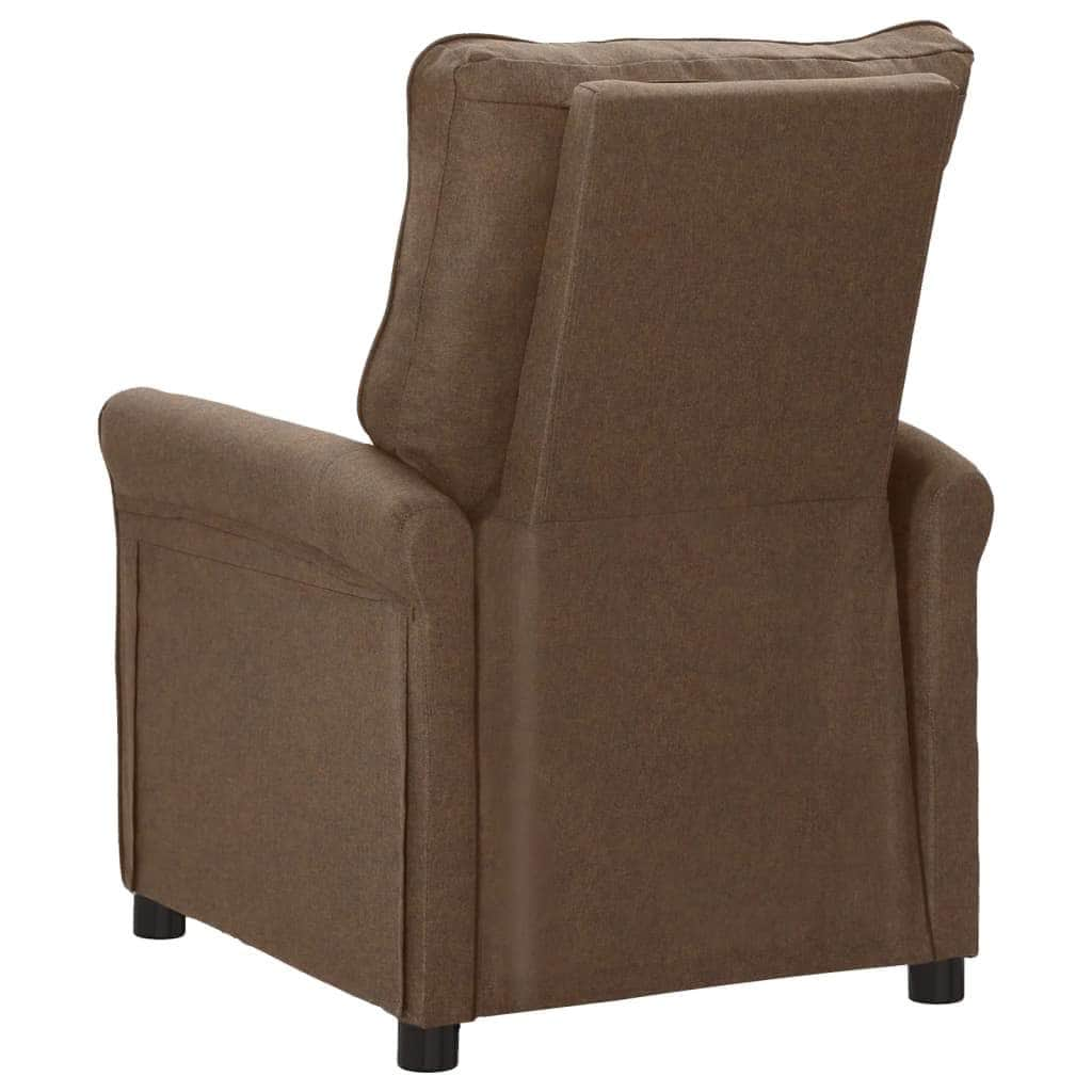 TV Recliner Chair Brown Fabric