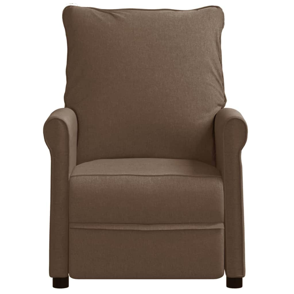 TV Recliner Chair Brown Fabric