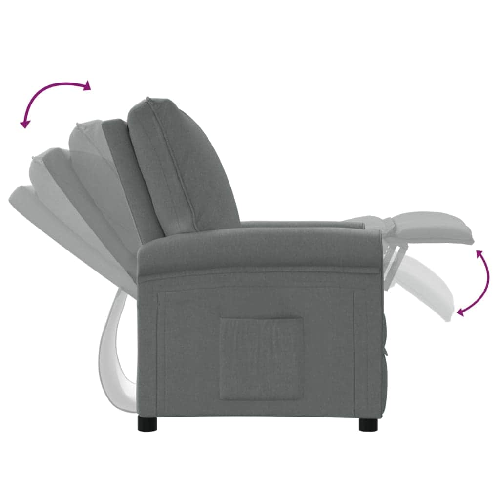 TV Recliner Chair Dark Grey Fabric