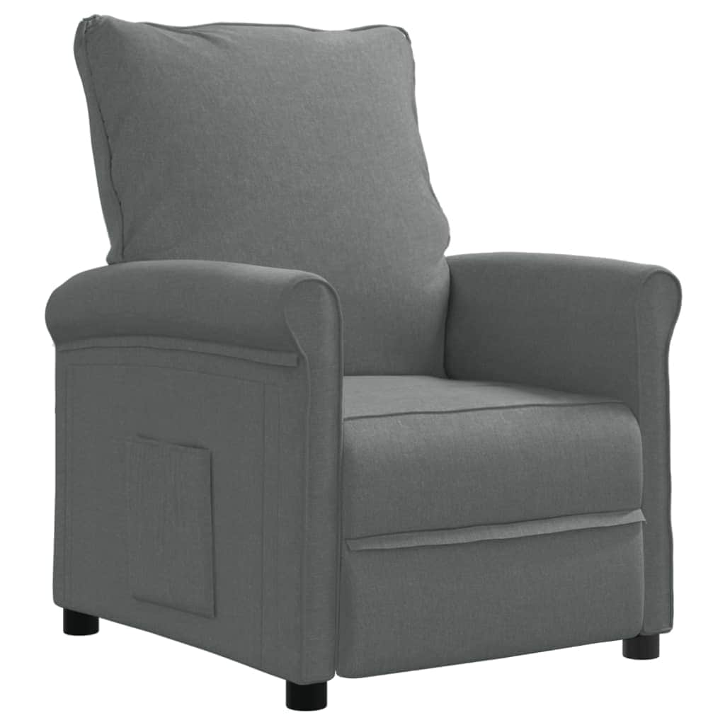 TV Recliner Chair Dark Grey Fabric