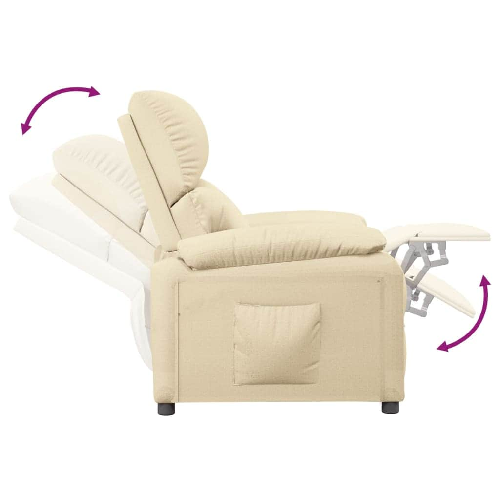 TV Recliner Cream Fabric