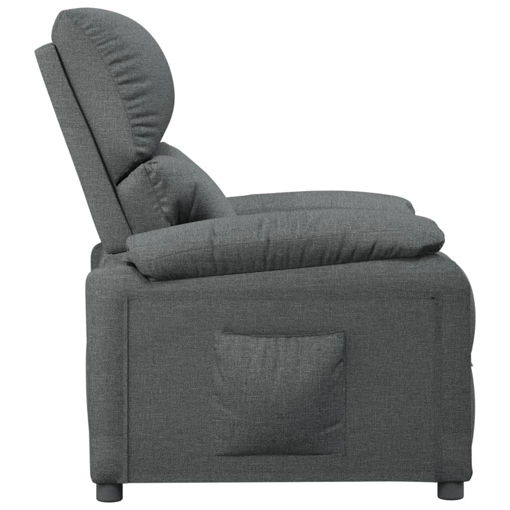 TV Recliner Dark Grey Fabric