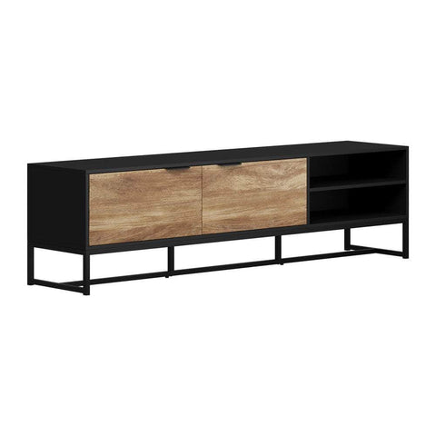 TV Stand Cabinet Entertainment Unit 180cm Black&Natural