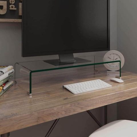 TV  Stand/Monitor Riser Glass Clear