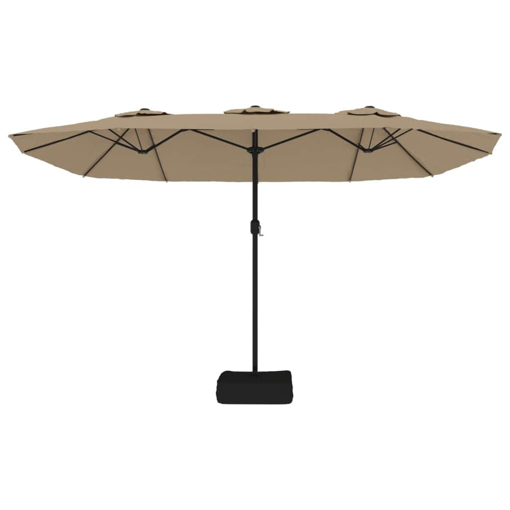 Twice the Comfort: Taupe Double-Head Parasol for Ultimate Shade