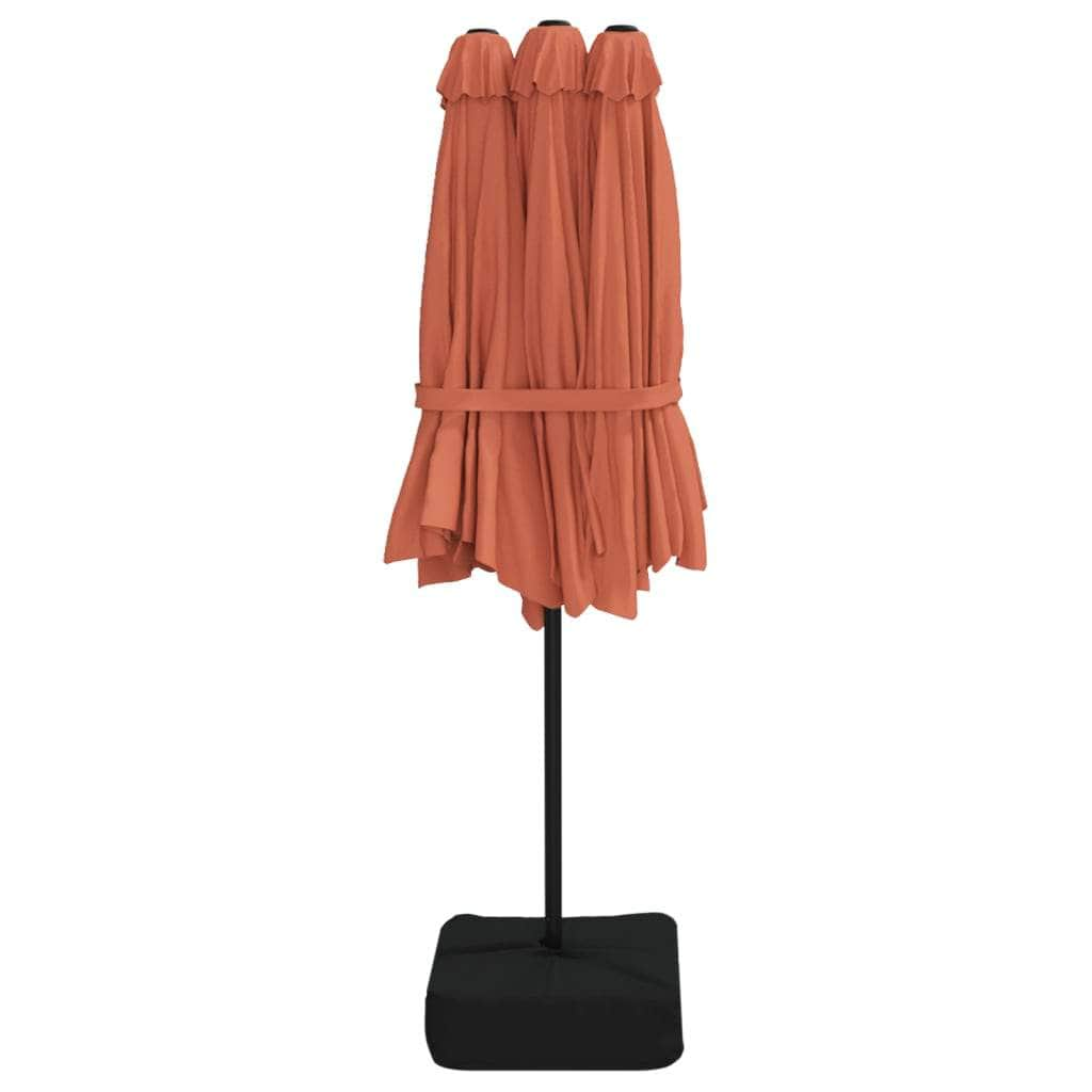 Twin Canopy Elegance: Terracotta Double-Head Parasol for Outdoor Comfort Shade