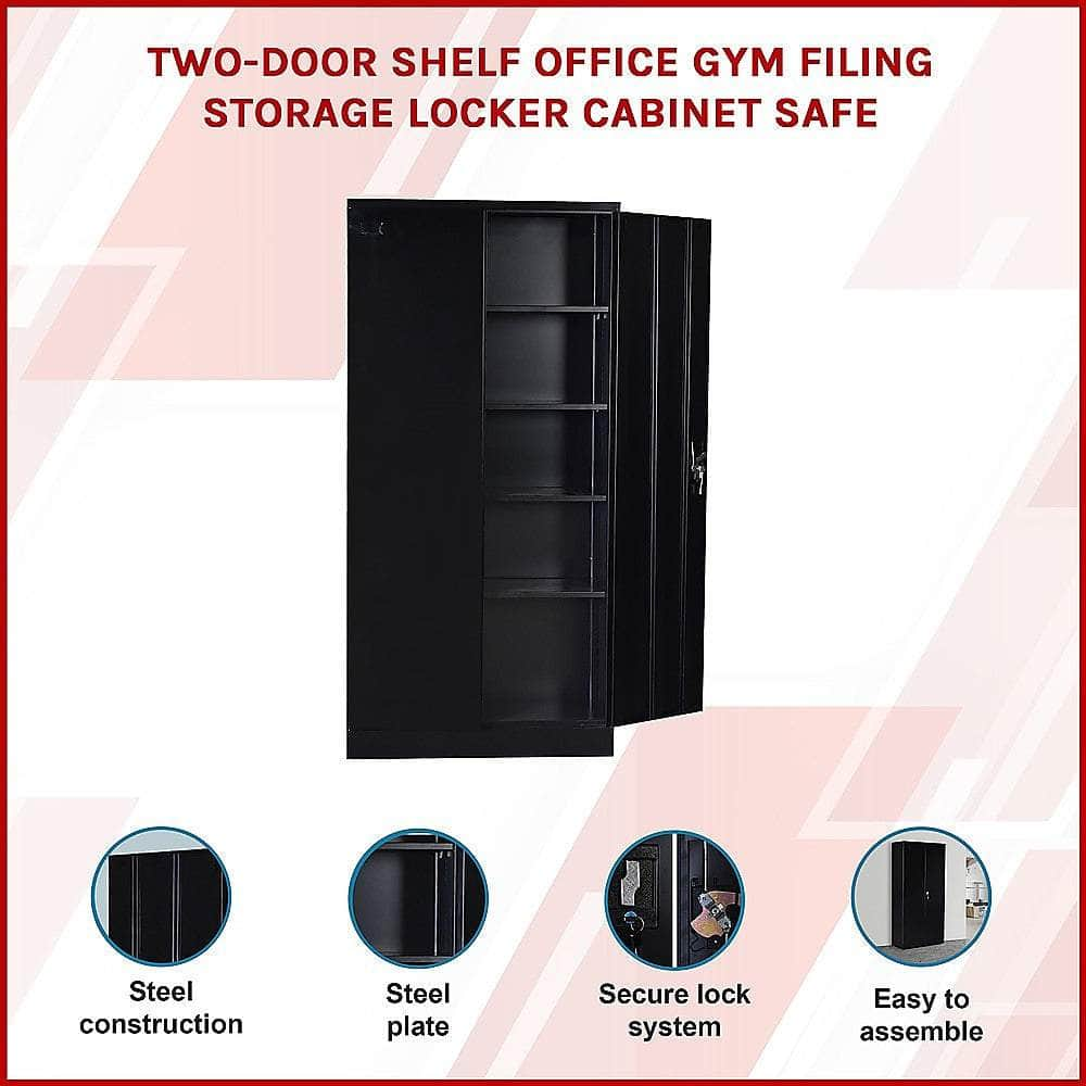 Two-Door Shelf Office Gym Filing Storage Locker Cabinet