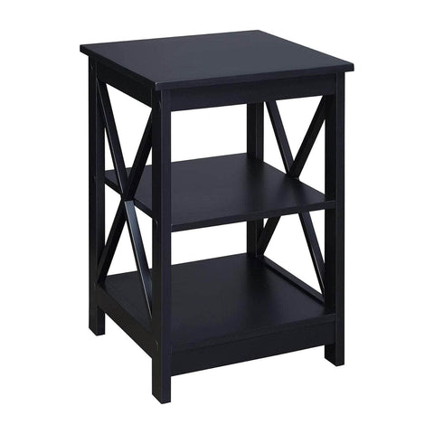 Two Tier Bedside Table Black