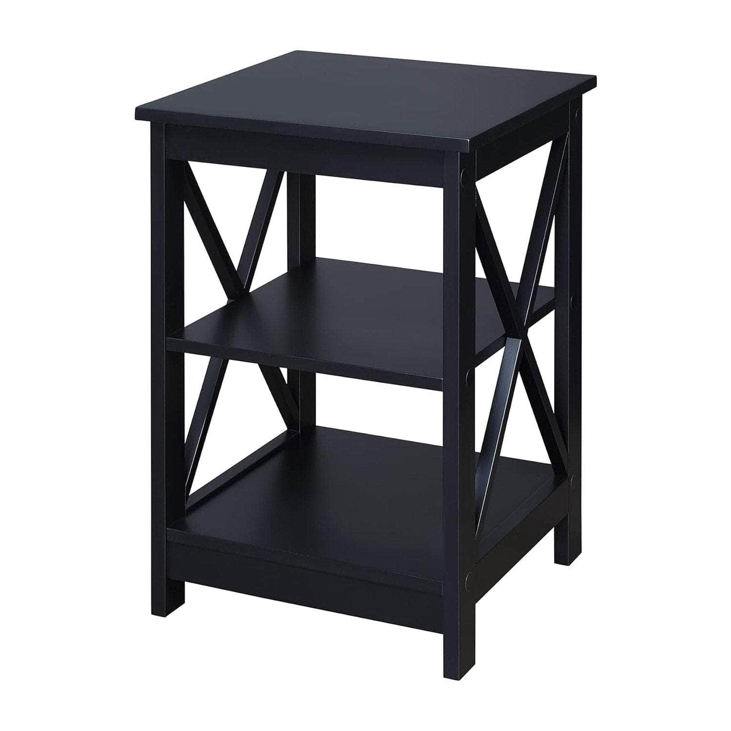 Two Tier Bedside Table Black