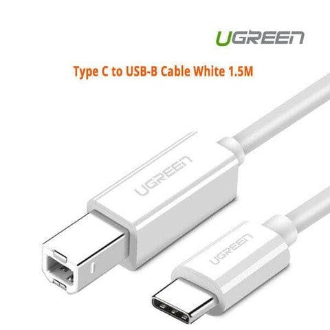 UGREEN Type C to USB-B Cable White 1.5M (40417)